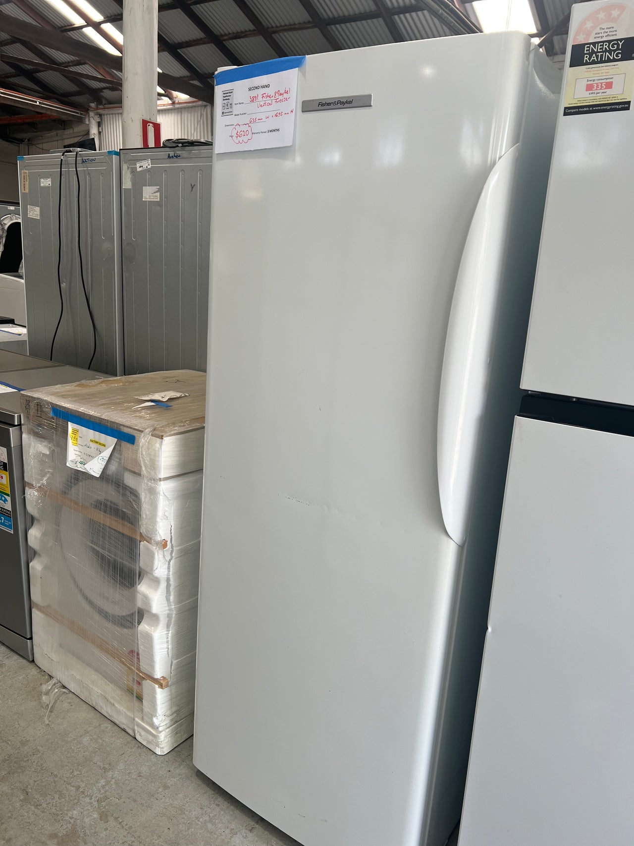 Second hand Fisher & Paykel E388LWW 389L Upright Freezer - Second Hand Appliances Geebung