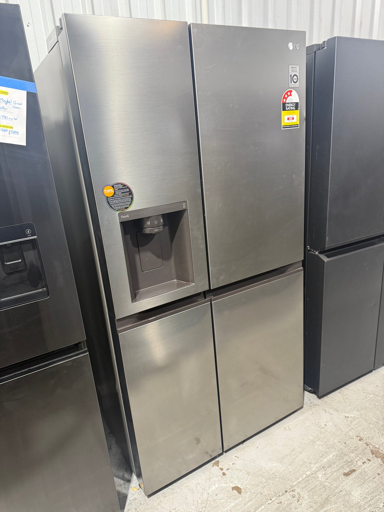 Factory second LG GS-N600PL 635 L Side-by-Side Refrigerator – Non-Plumbed Ice & Water, Stainless Steel Finish