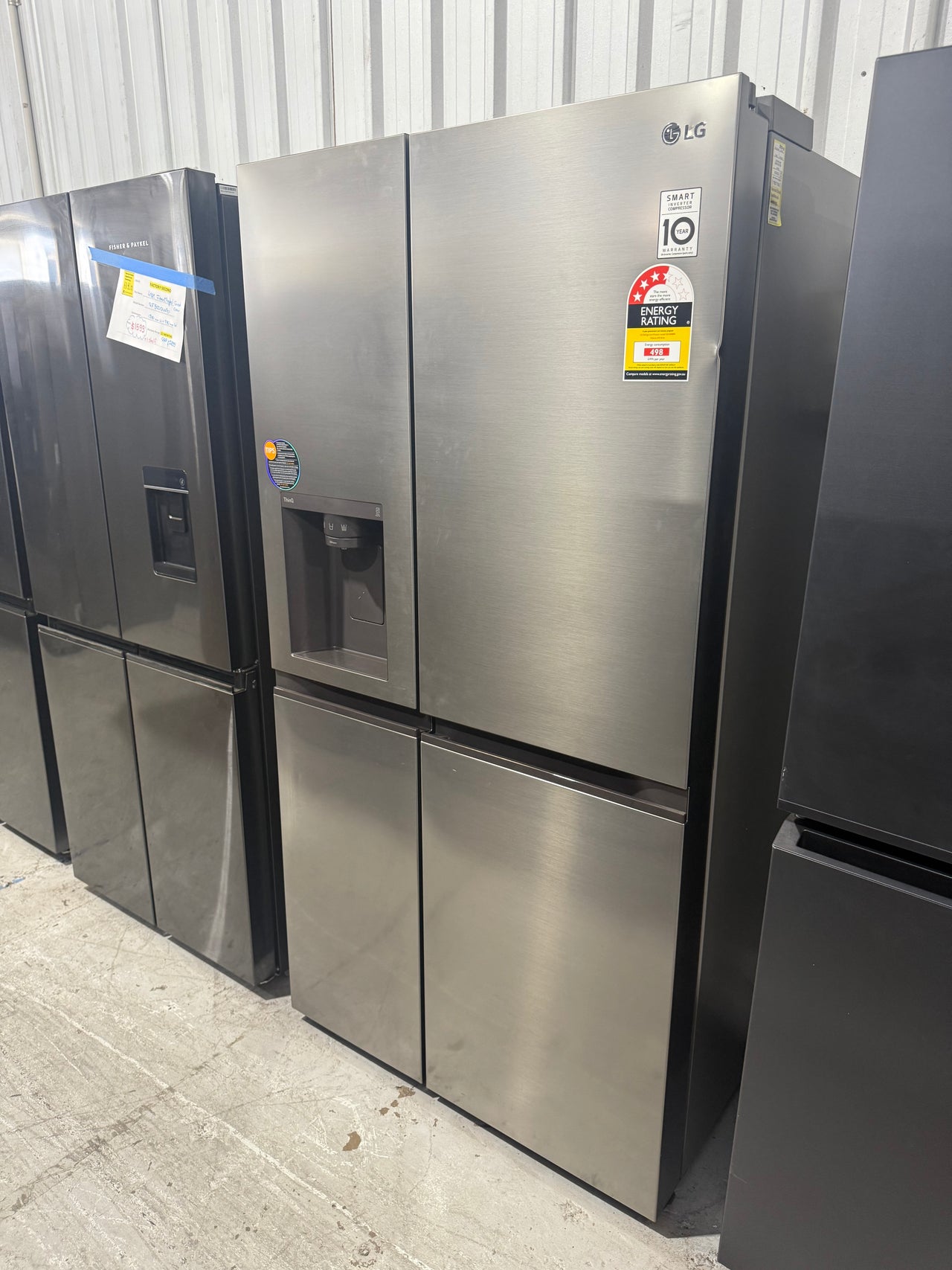 Factory second LG GS-N600PL 635 L Side-by-Side Refrigerator – Non-Plumbed Ice & Water, Stainless Steel Finish