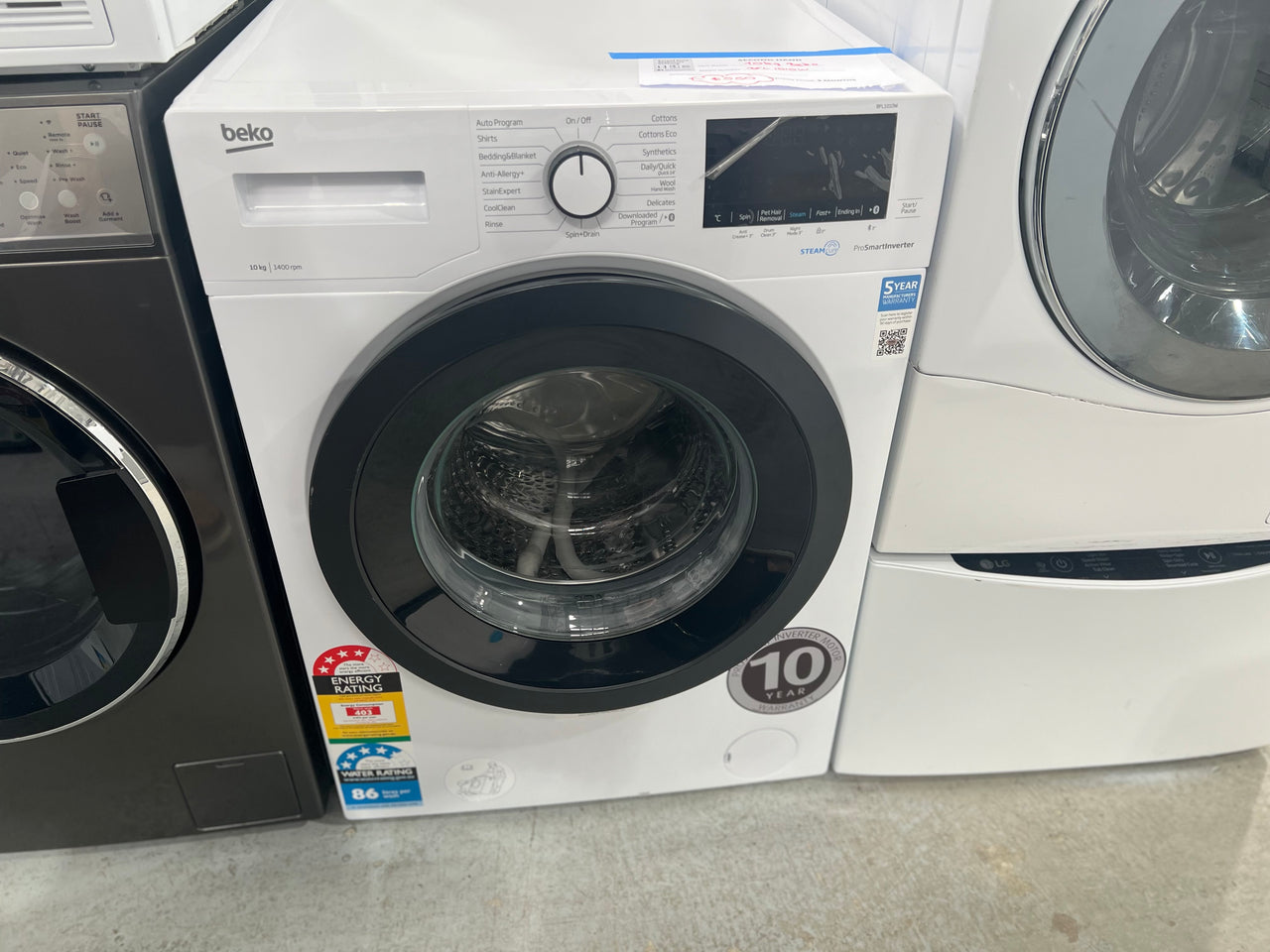 Second hand Beko 10kg Front Load Washer Model: BFL1010W - Second Hand Appliances Geebung