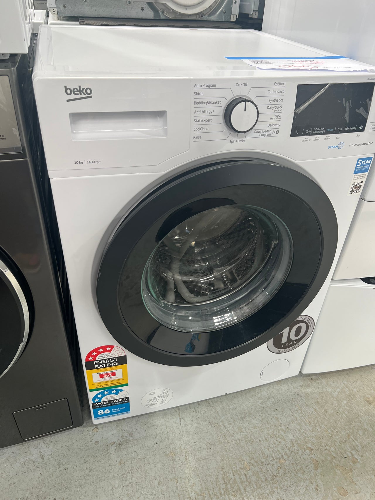 Second hand Beko 10kg Front Load Washer Model: BFL1010W - Second Hand Appliances Geebung