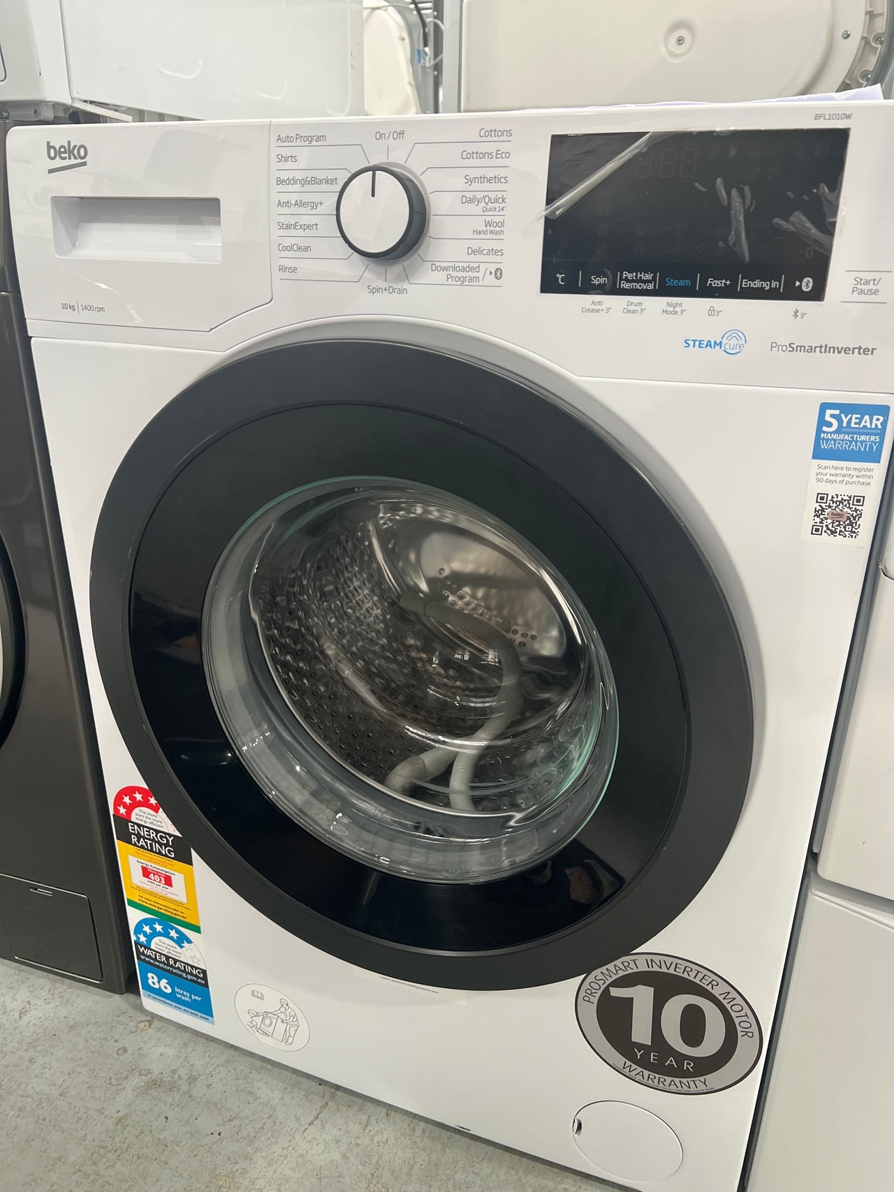 Second hand Beko 10kg Front Load Washer Model: BFL1010W - Second Hand Appliances Geebung