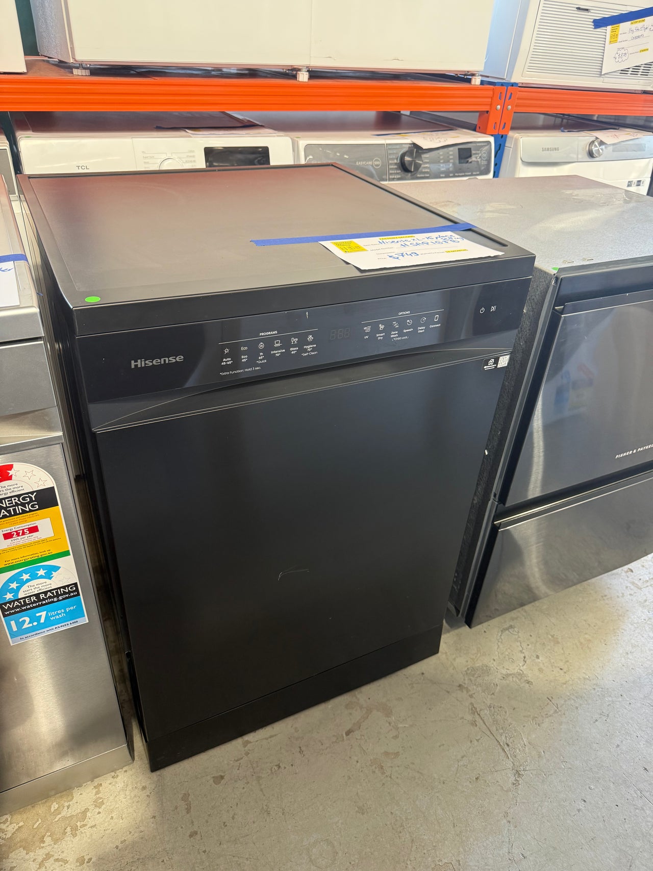 Factory second Hisense HSAP16FB 16-Place Freestanding Dishwasher – Black Steel