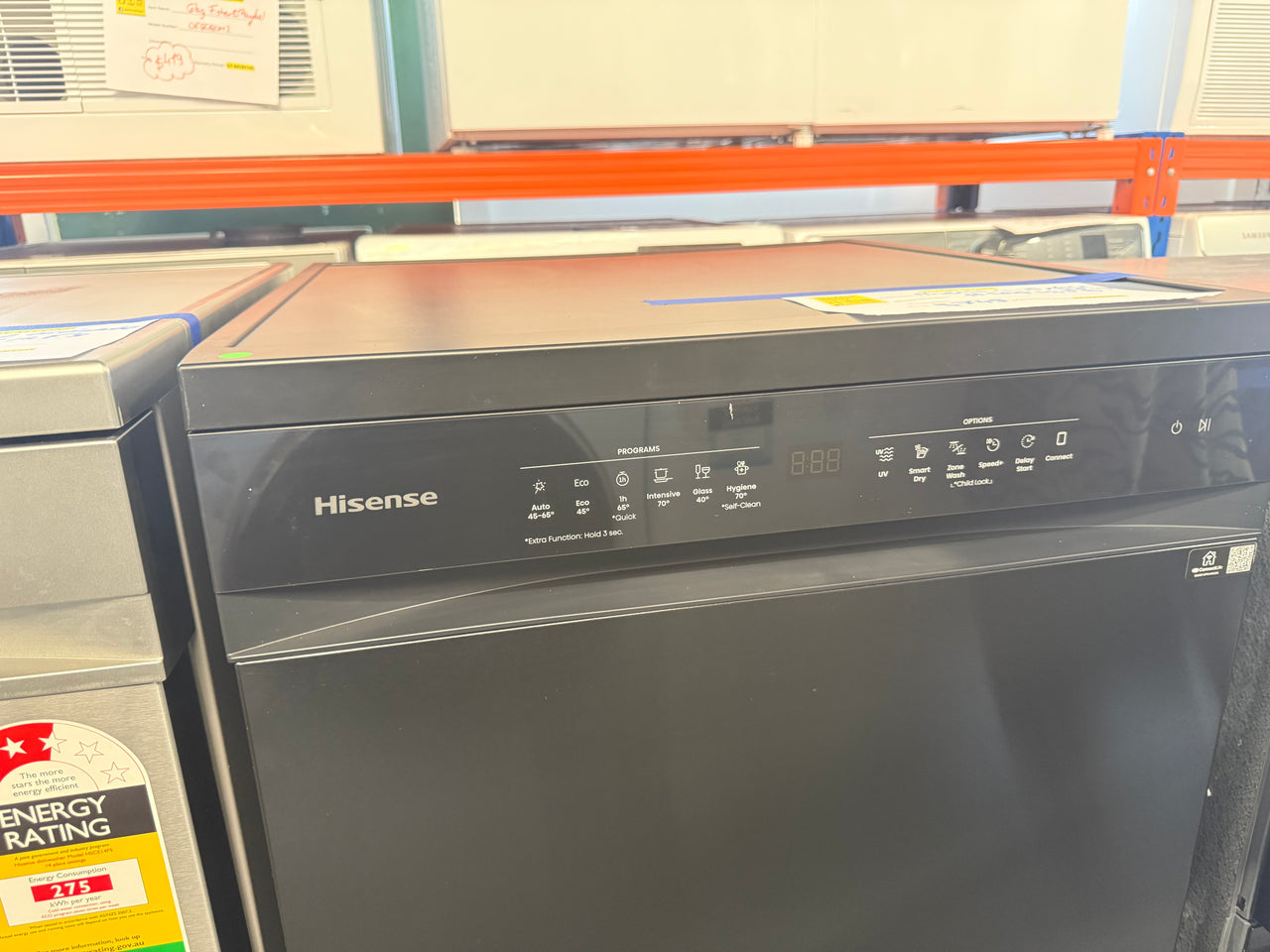 Factory second Hisense HSAP16FB 16-Place Freestanding Dishwasher – Black Steel