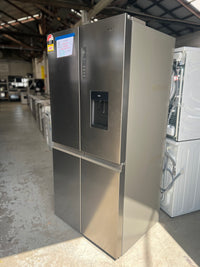 Thumbnail for Factory second Haier 508L Quad Door Fridge with Ice Plumbed-in Water Dispenser - Stainless Steel Model: HRF580YPS - Second Hand Appliances Geebung