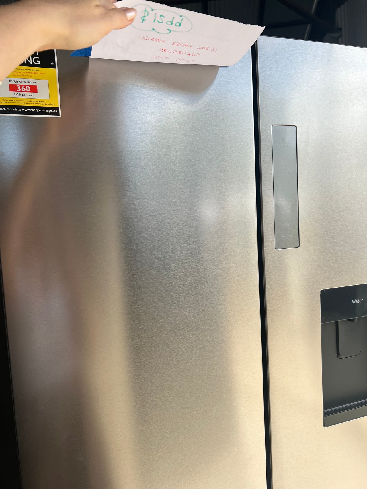 Factory second Haier 508L Quad Door Fridge with Ice Plumbed-in Water Dispenser - Stainless Steel Model: HRF580YPS - Second Hand Appliances Geebung