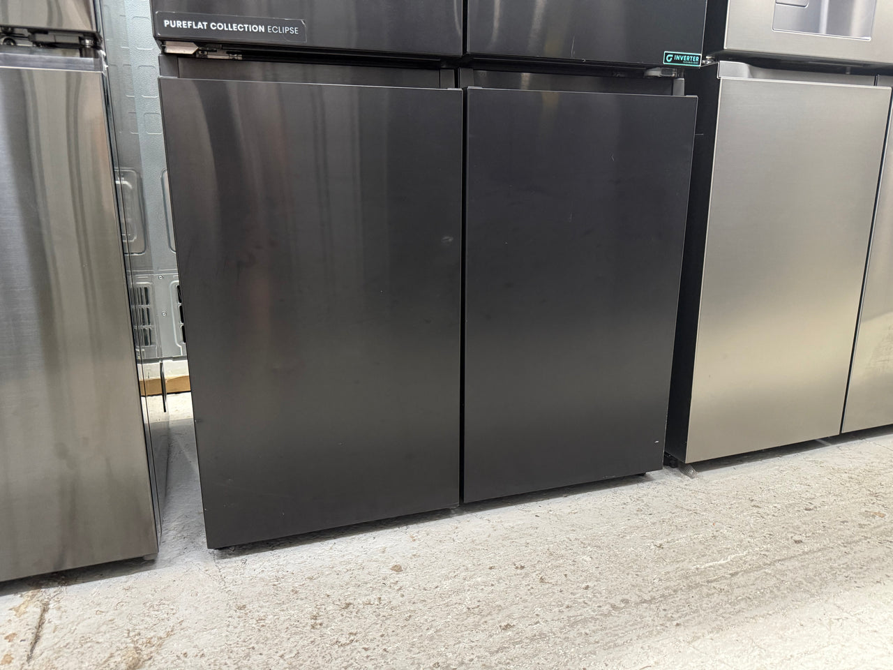 Factory second Hisense 585L French Door Fridge Black Steel with Dark Interior HRCD585BWB - Second Hand Appliances Geebung