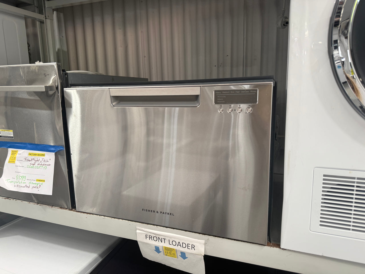 Factory second Fisher&Paykel DD60SCX9 Series 7, Contemporary Single DishDrawer™ Dishwasher