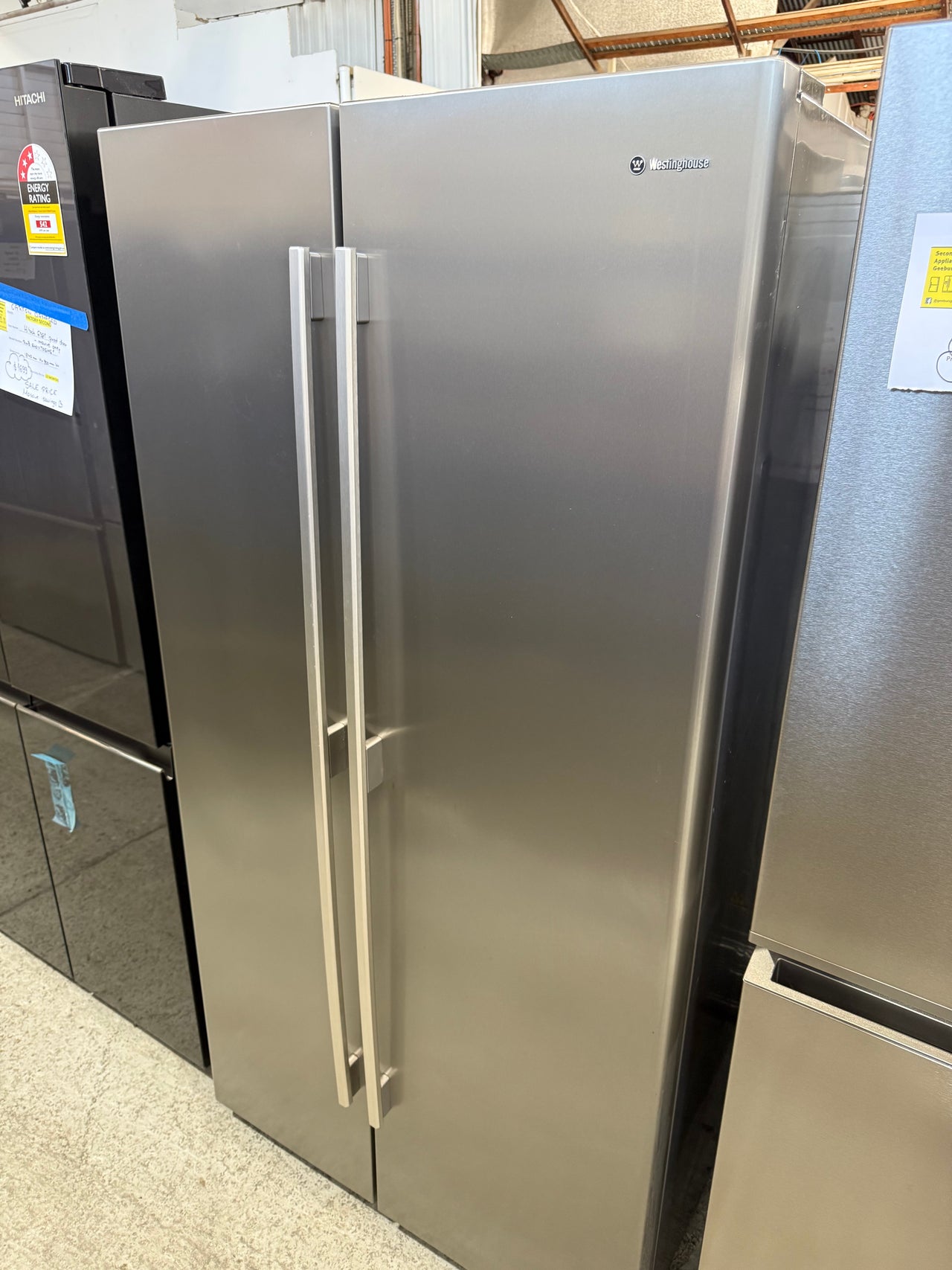 Second hand Westinghouse WSE6100SF – 610L Side-by-Side Refrigerator