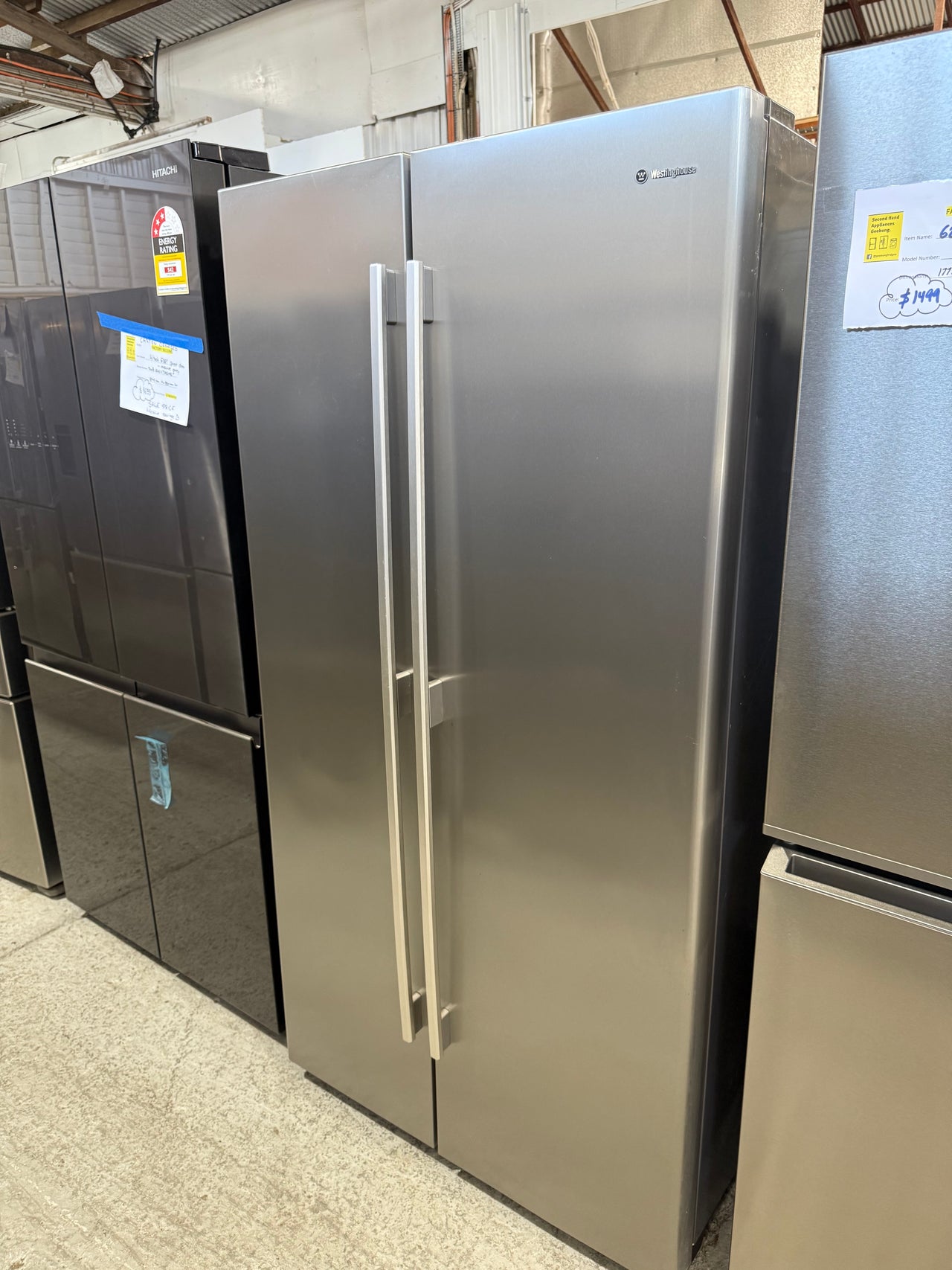 Second hand Westinghouse WSE6100SF – 610L Side-by-Side Refrigerator