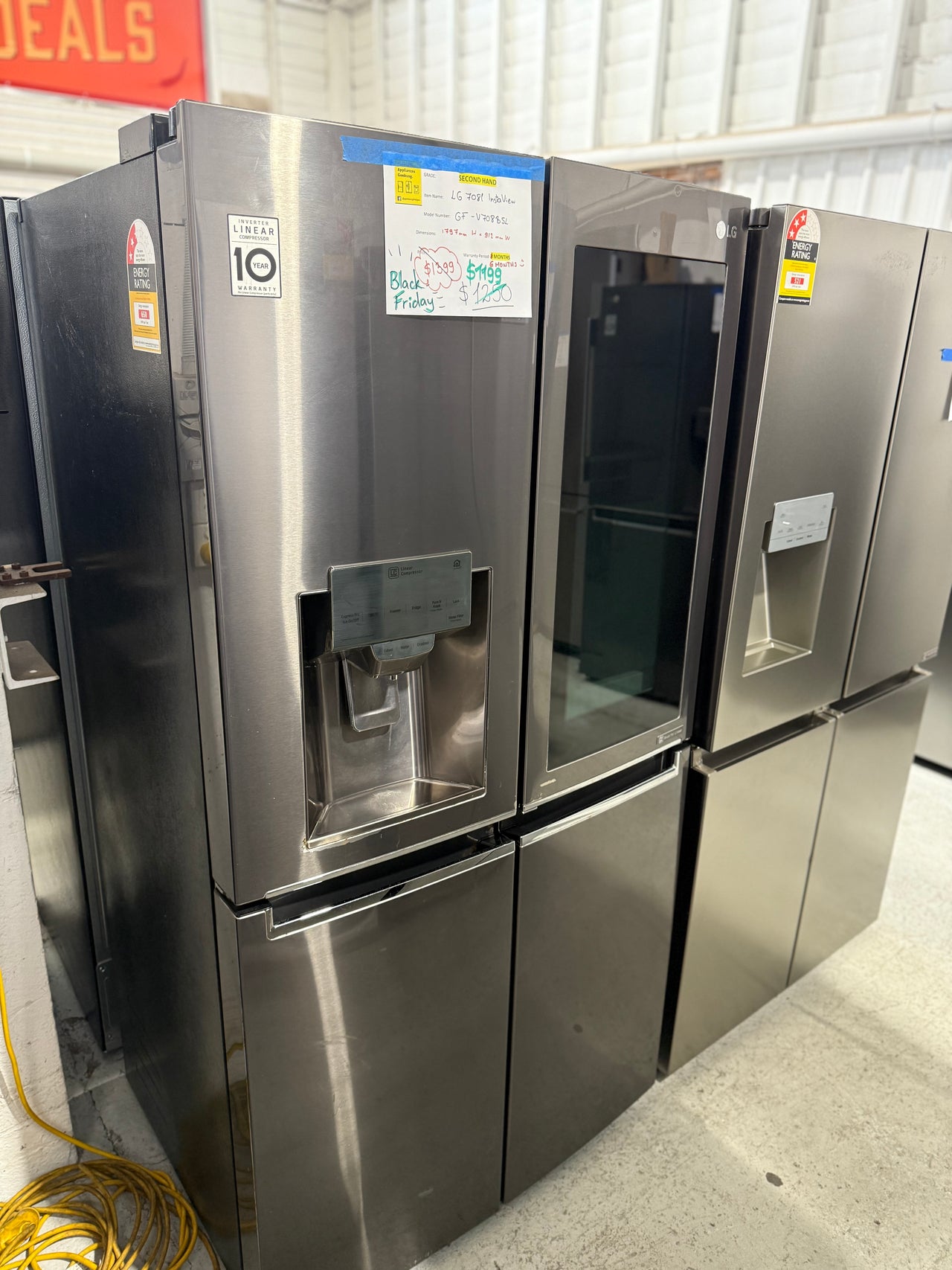 Second hand LG 708L InstaView French Door Fridge Model: GF-V708BSL - Second Hand Appliances Geebung