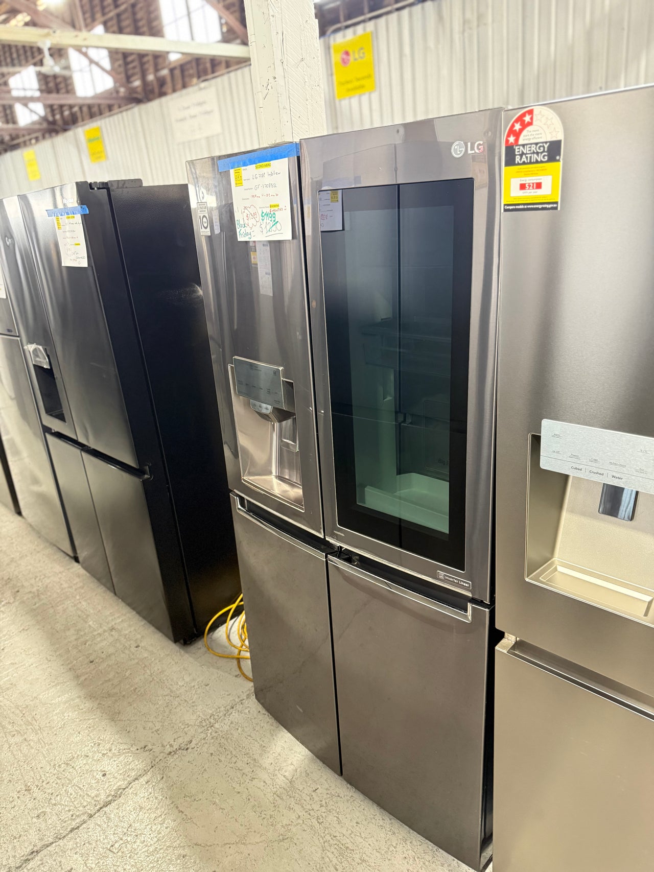 Second hand LG 708L InstaView French Door Fridge Model: GF-V708BSL - Second Hand Appliances Geebung