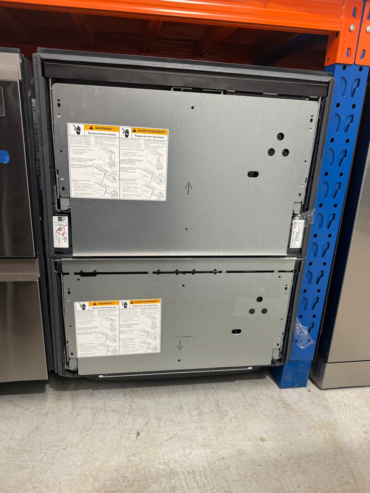 Factory second Fisher & Paykel DD60DI9 integrated Double DishDrawer™ dishwasher