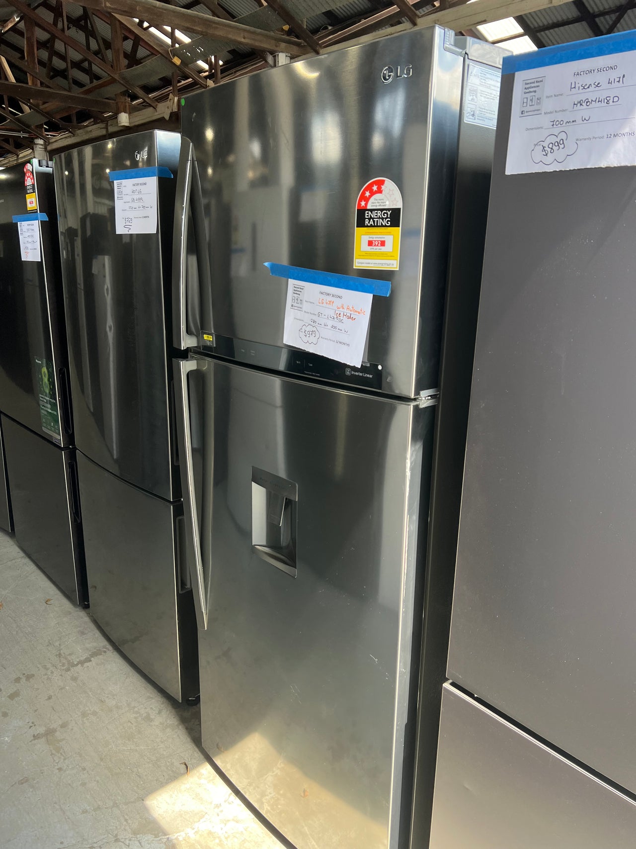 Factory second LG 471L Top Mount Fridge with Automatic Ice Maker Model: GT-L471PDC - Second Hand Appliances Geebung