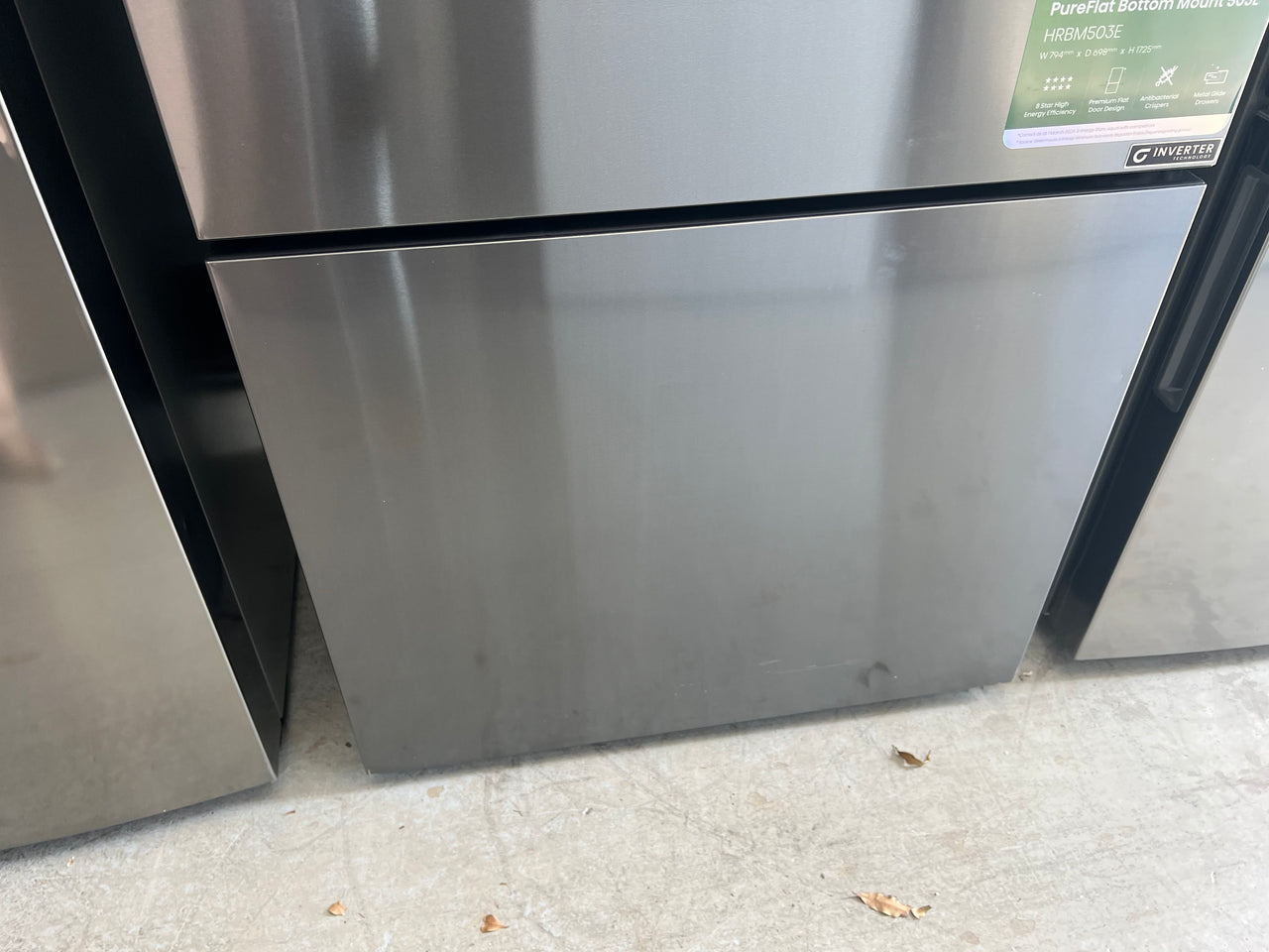 Factory second Hisense 503L Eco Vision Bottom Mount Fridge - Dark Stainless Steel HRBM503E - Second Hand Appliances Geebung