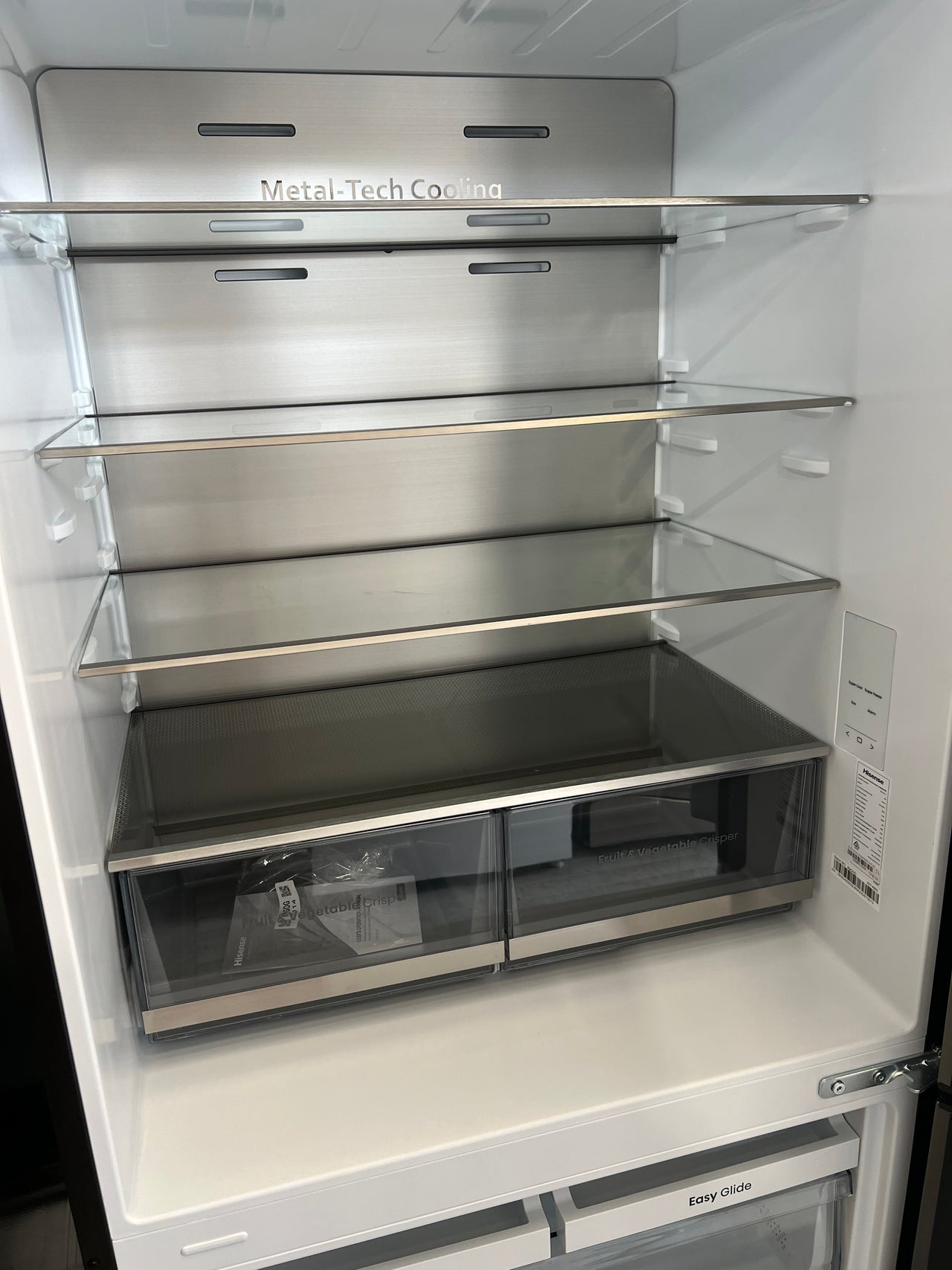 Factory second Hisense 503L Eco Vision Bottom Mount Fridge - Dark Stainless Steel HRBM503E - Second Hand Appliances Geebung