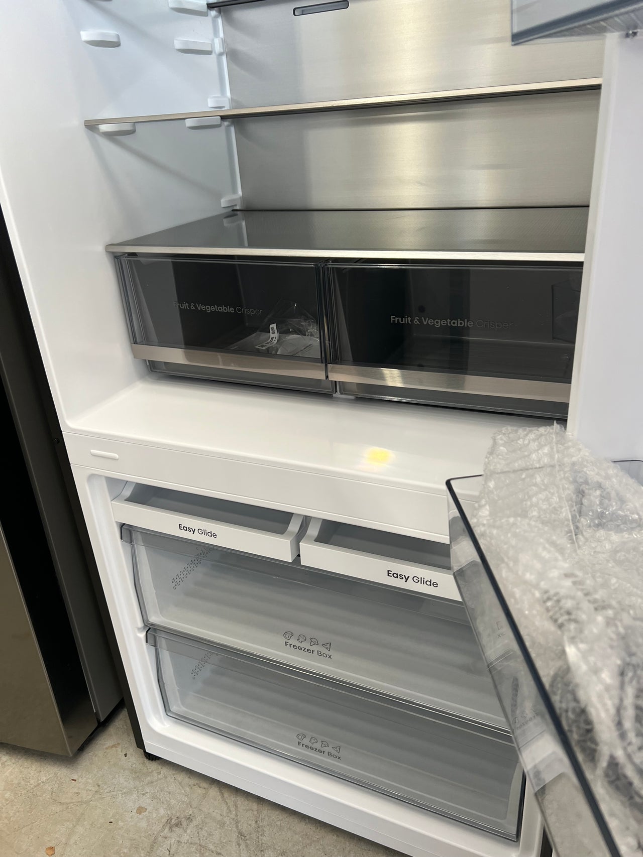 Factory second Hisense 503L Eco Vision Bottom Mount Fridge - Dark Stainless Steel HRBM503E - Second Hand Appliances Geebung