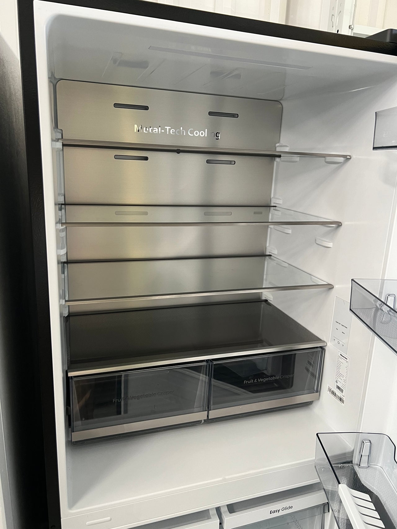 Factory second Hisense 503L Eco Vision Bottom Mount Fridge - Dark Stainless Steel HRBM503E - Second Hand Appliances Geebung