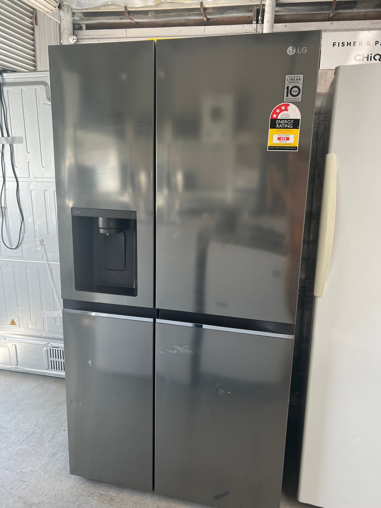 Transportation damaged LG 635L Side by Side Frost Free Non Plumbed Fridge GS-N635PL - Second Hand Appliances Geebung