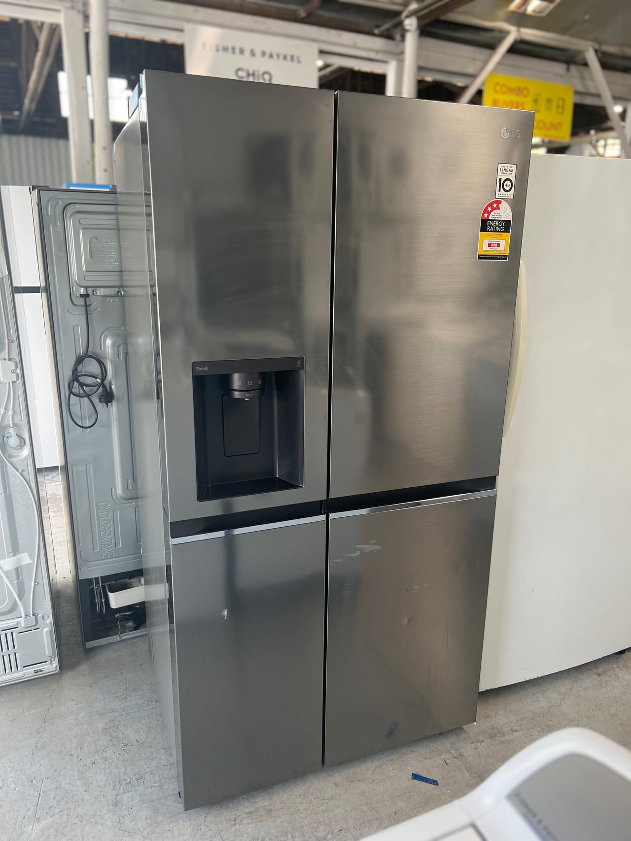 Transportation damaged LG 635L Side by Side Frost Free Non Plumbed Fridge GS-N635PL - Second Hand Appliances Geebung