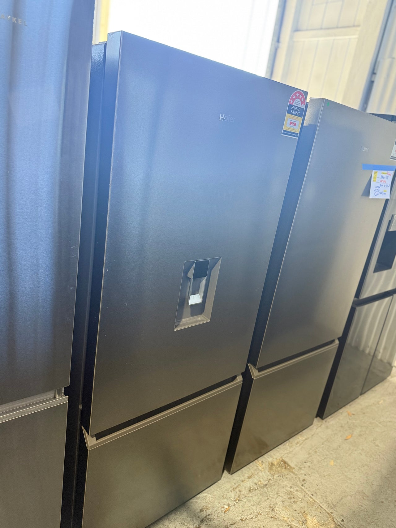 Factory second Haier 433L Bottom Mount Fridge with Water Dispenser - Satina Model: HRF420BHS