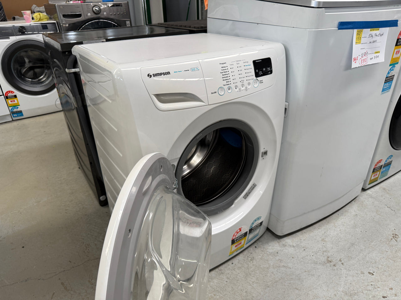 Second hand 7kg Simpson front loader washing machine SWF14743
