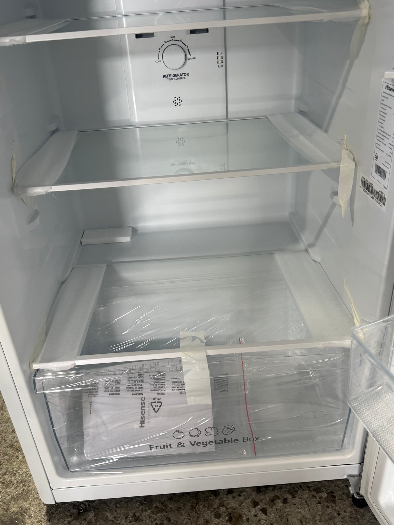 Transportation damaged Hisense HRTF206 205L Top Mount Refrigerator – White