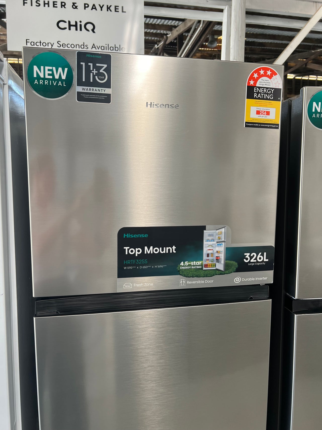 Transportation damaged Hisense 326L Top Mount Refrigerator HRTF326S - Second Hand Appliances Geebung