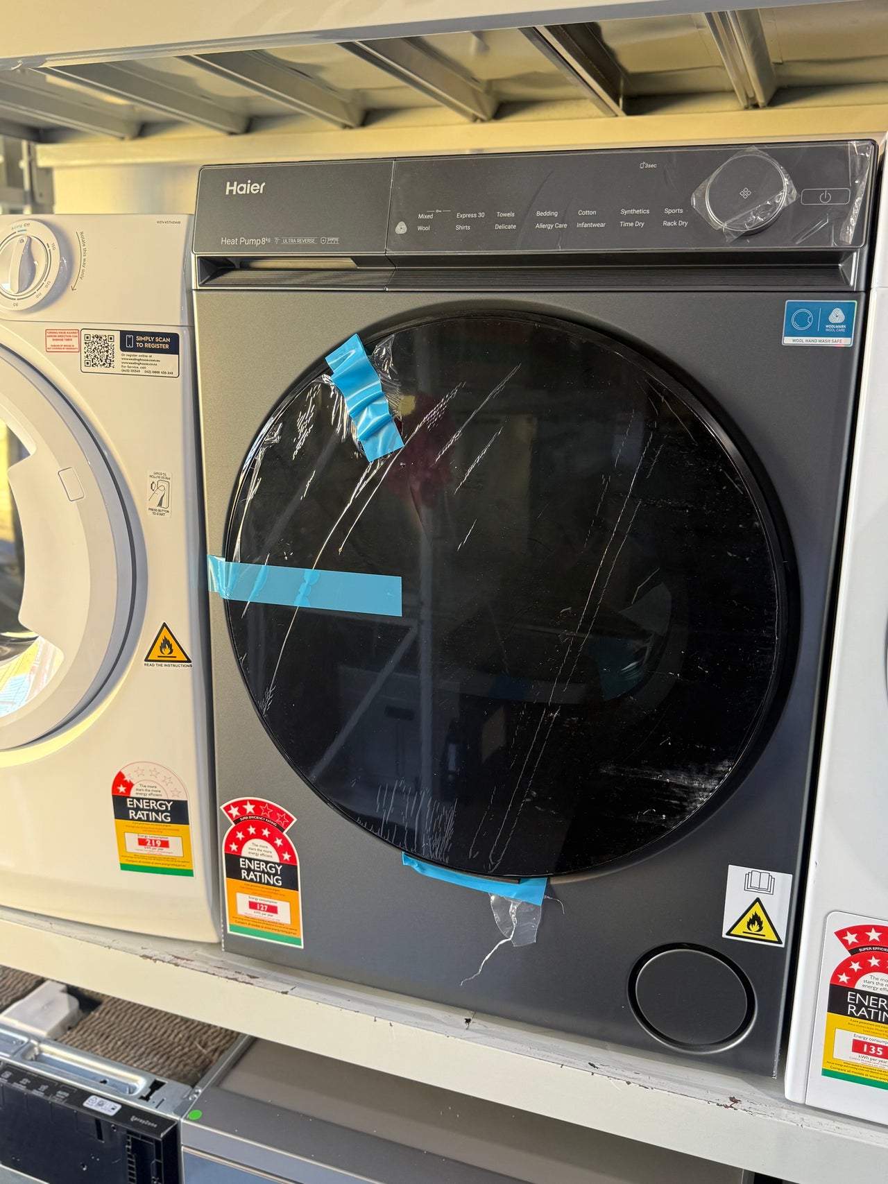 Factory Second Haier 500 Series Matching Laundry Set – 12kg Front Load Washer + 8kg Heat Pump Dryer – HWF12DB1 + HDHPS80NB1