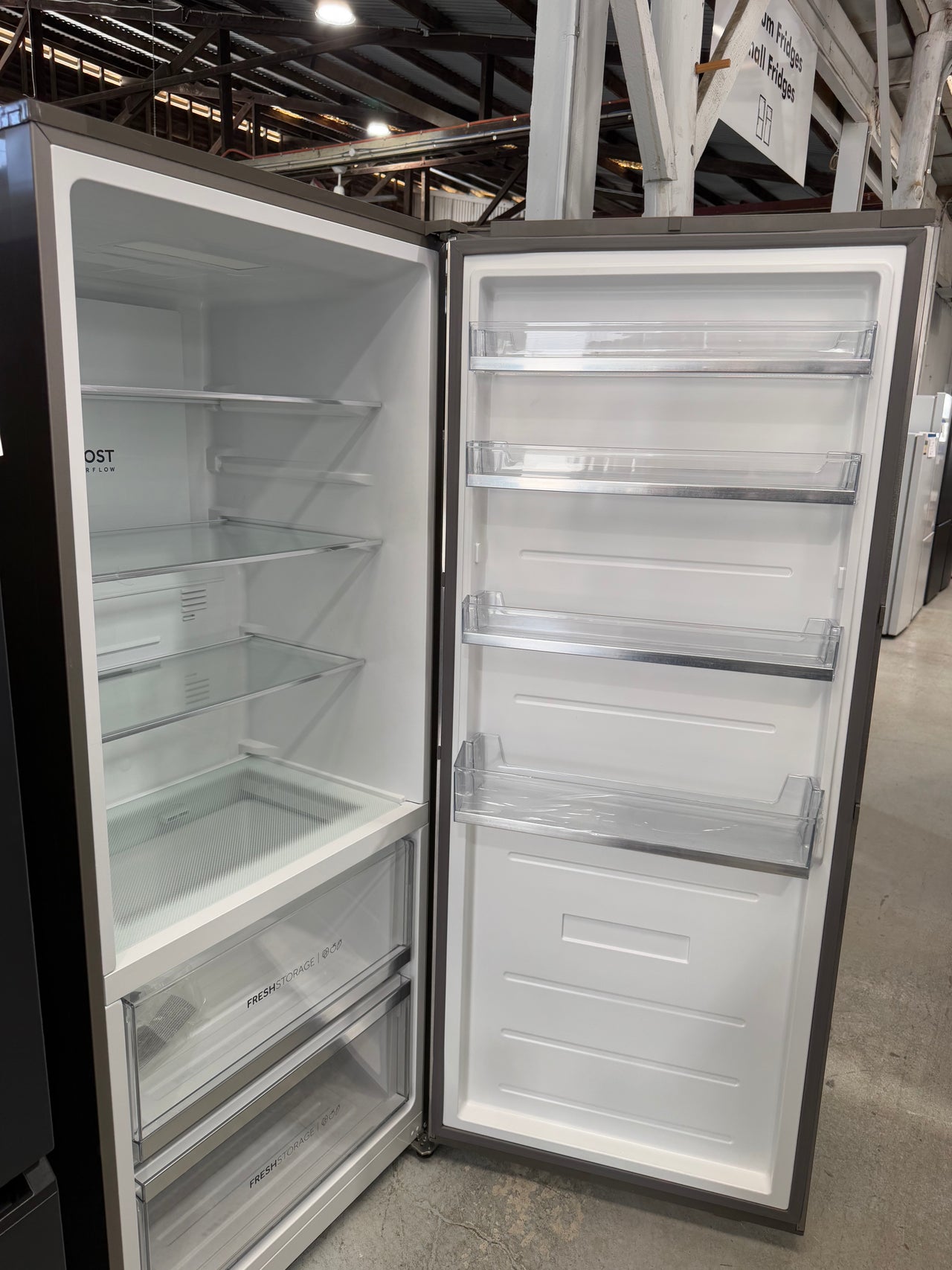 Factory second Haier 465L Vertical Fridge (Model: HRF505VS)  Finish: Stainless Steel - Second Hand Appliances Geebung