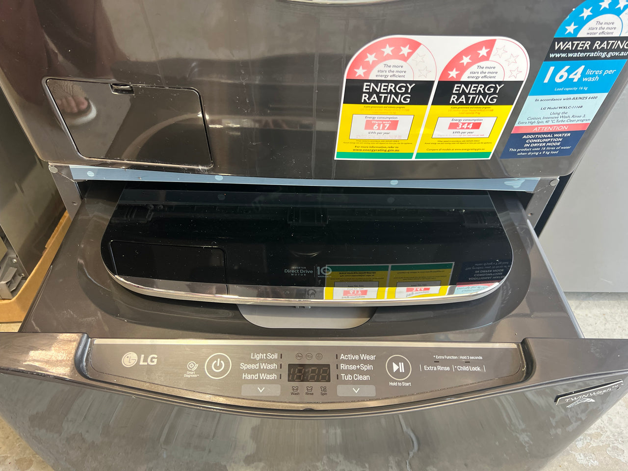 Second hand LG 16kg-9kg Combo Washer Dryer WXLC-1116B with LG 3.5kg TWIN Wash® Washing Machine WTP357B - Second Hand Appliances Geebung