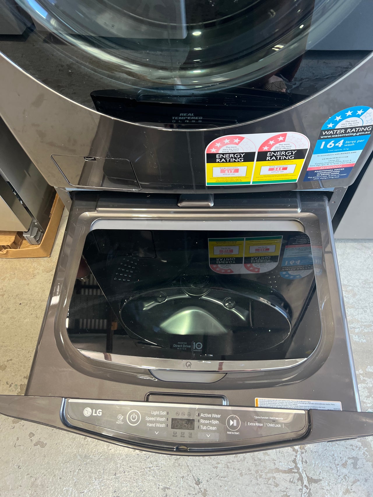 Second hand LG 16kg-9kg Combo Washer Dryer WXLC-1116B with LG 3.5kg TWIN Wash® Washing Machine WTP357B - Second Hand Appliances Geebung