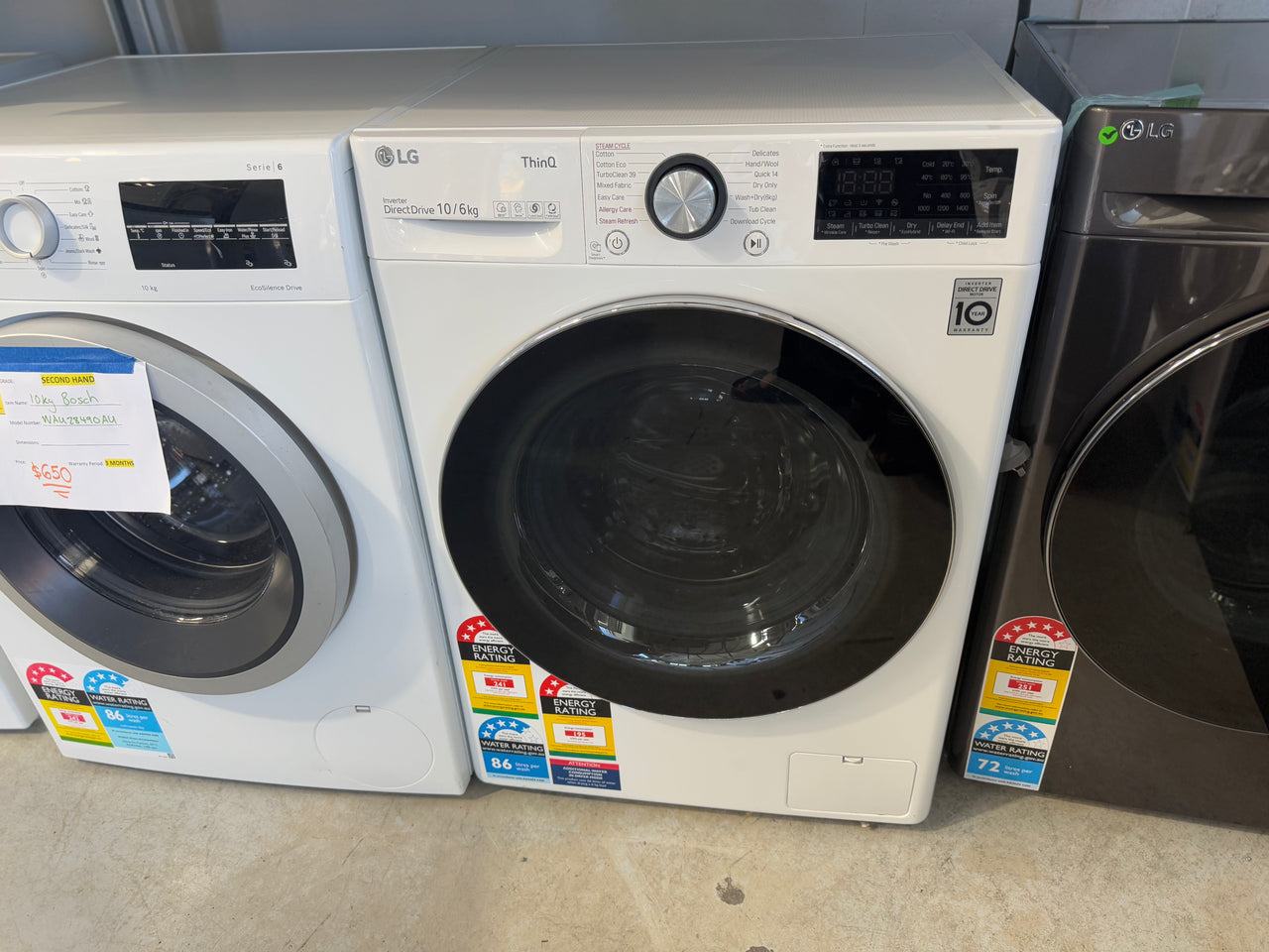 Factory second LG 10kg-6kg Combo Washer Dryer WVC9-1410W - Second Hand Appliances Geebung