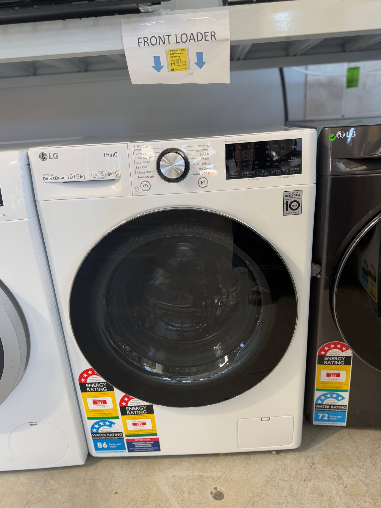 Factory second LG 10kg-6kg Combo Washer Dryer WVC9-1410W - Second Hand Appliances Geebung