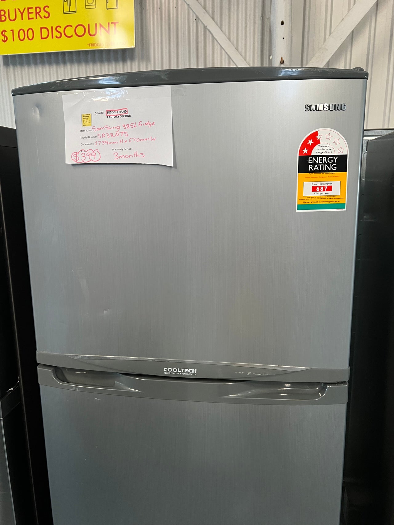 Second hand 385L Samsung Top Mounted Refrigerator SR385NTS - Second Hand Appliances Geebung