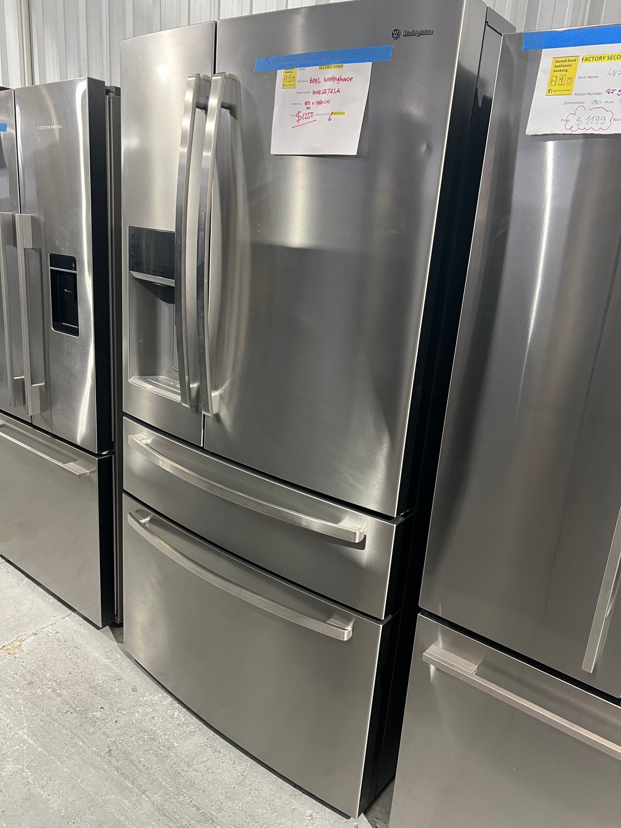 Second Hand Westinghouse 609L French Door Frost Free Fridge Model: WHE6874SA - Second Hand Appliances Geebung