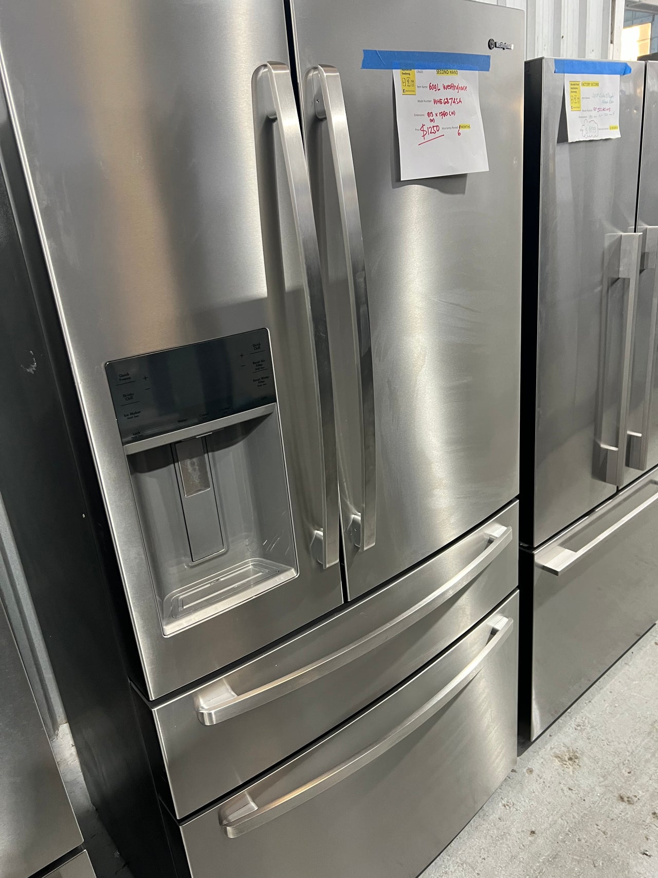 Second Hand Westinghouse 609L French Door Frost Free Fridge Model: WHE6874SA - Second Hand Appliances Geebung