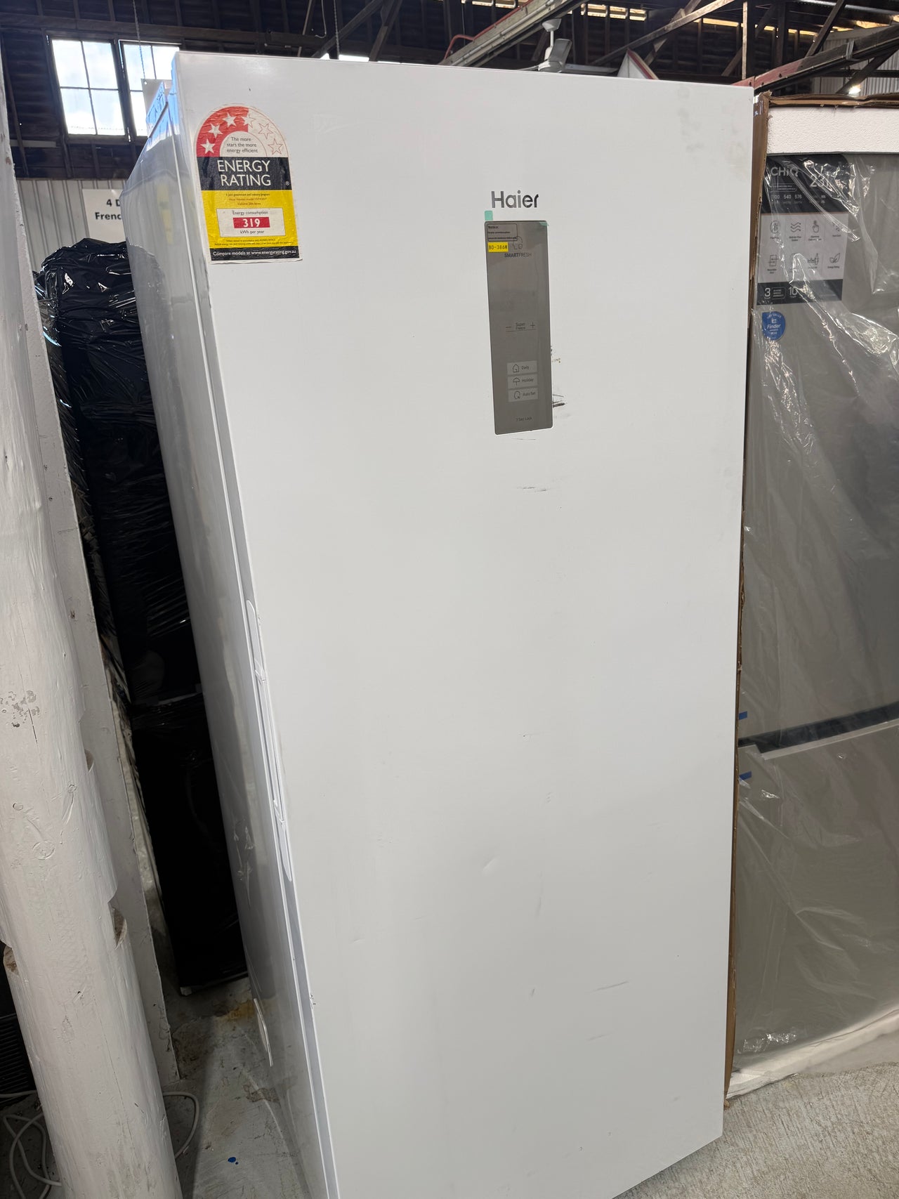 Factory Second Haier 386L Vertical Frost Free Freezer White HVF430VW