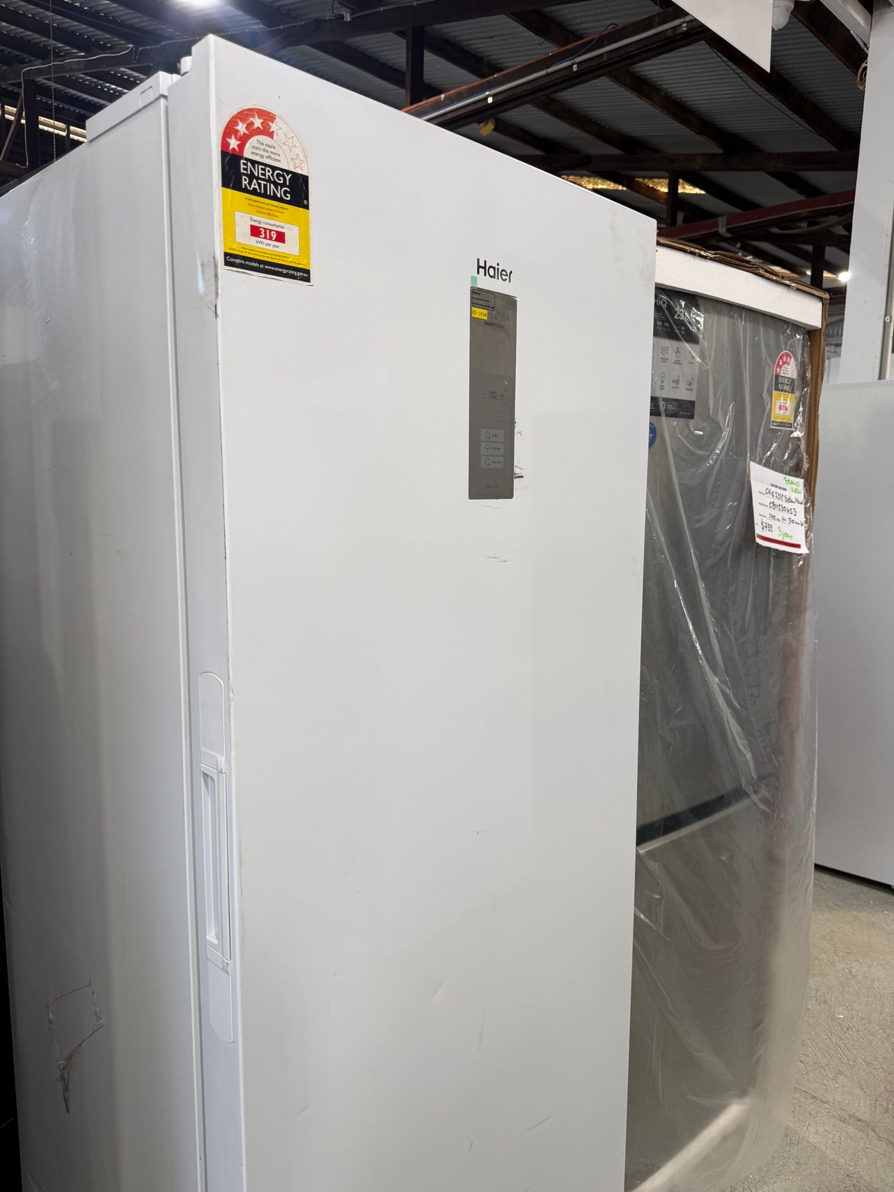 Factory Second Haier 386L Vertical Frost Free Freezer White HVF430VW