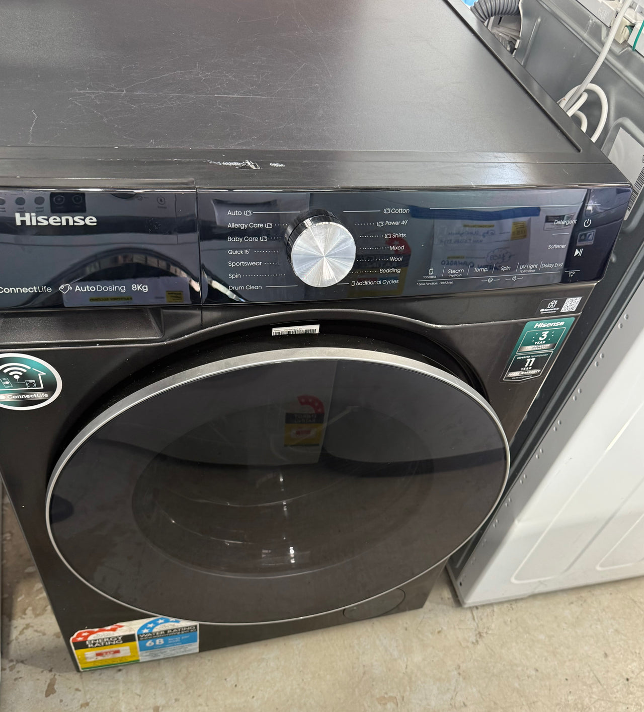 Factory second Hisense Series 7 8 kg Front‑Load Washing Machine – Charcoal Black HWFS8014AB
