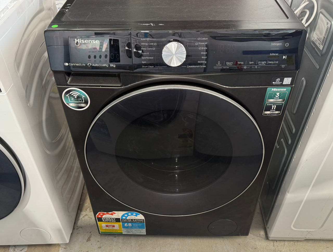 Factory second Hisense Series 7 8 kg Front‑Load Washing Machine – Charcoal Black HWFS8014AB