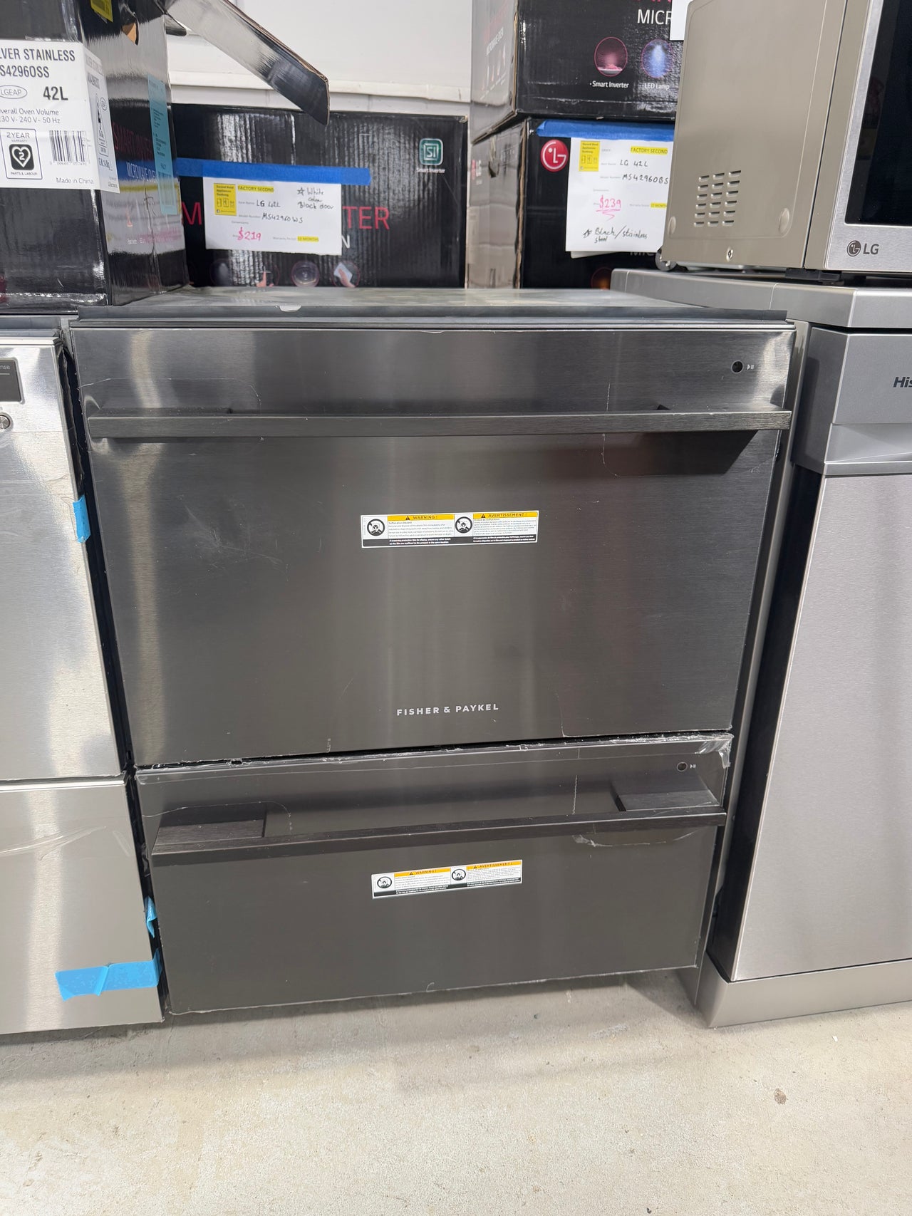 Factory second Fisher&Paykel Double Dishdrawer Dishwasher DD60DDFB9 - Second Hand Appliances Geebung