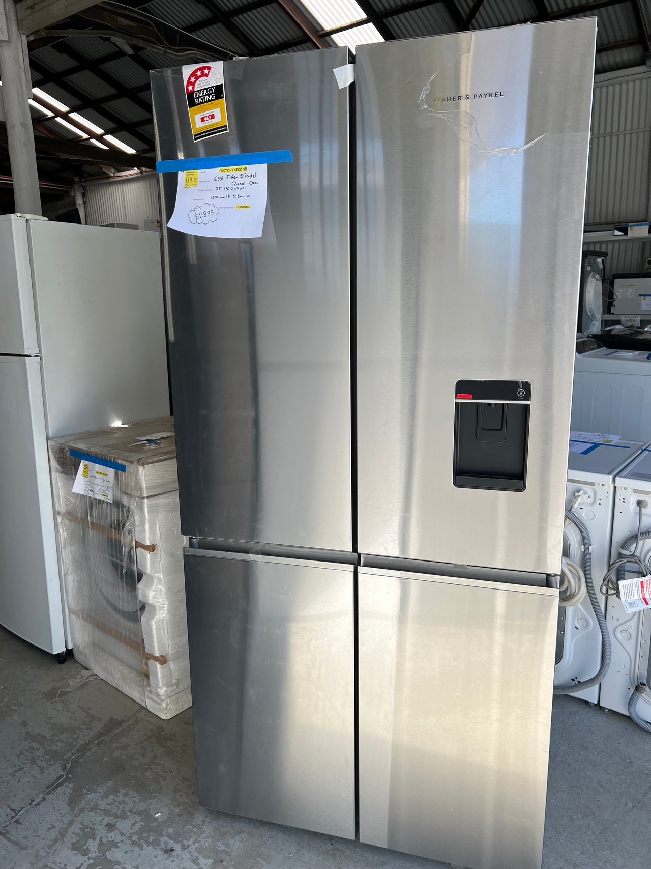 Factory Second Fisher & Paykel 690L Quad Door Refrigerator RF730QNUVX1 - Second Hand Appliances Geebung