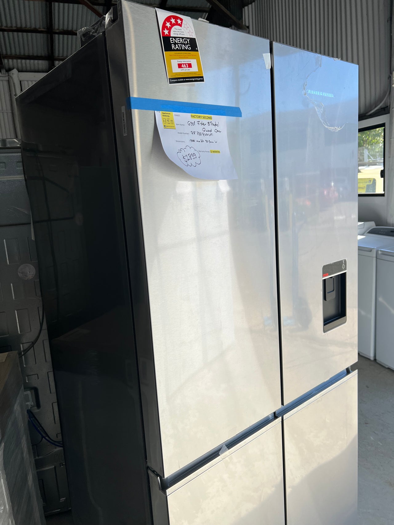 Factory Second Fisher & Paykel 690L Quad Door Refrigerator RF730QNUVX1 - Second Hand Appliances Geebung