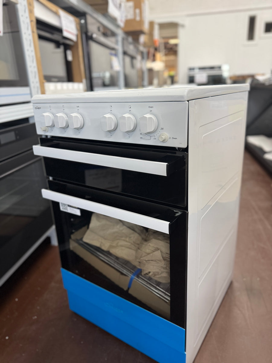 Factory second Chef 54cm Gas Freestanding Cooker CFG503WCH(NAT)
