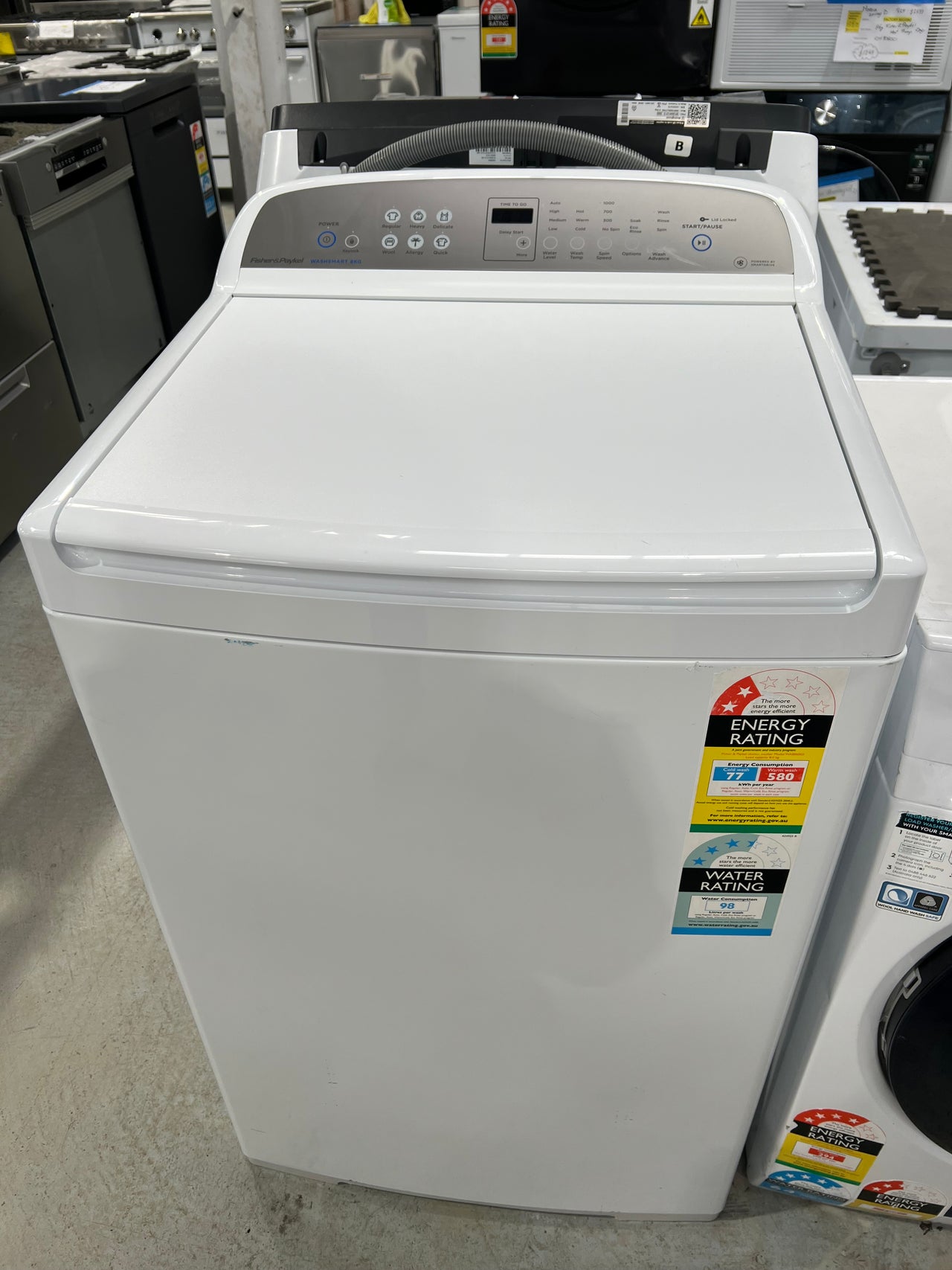 Second hand Fisher&Paykel 8kg Top Load Washing Machine WA8060G1