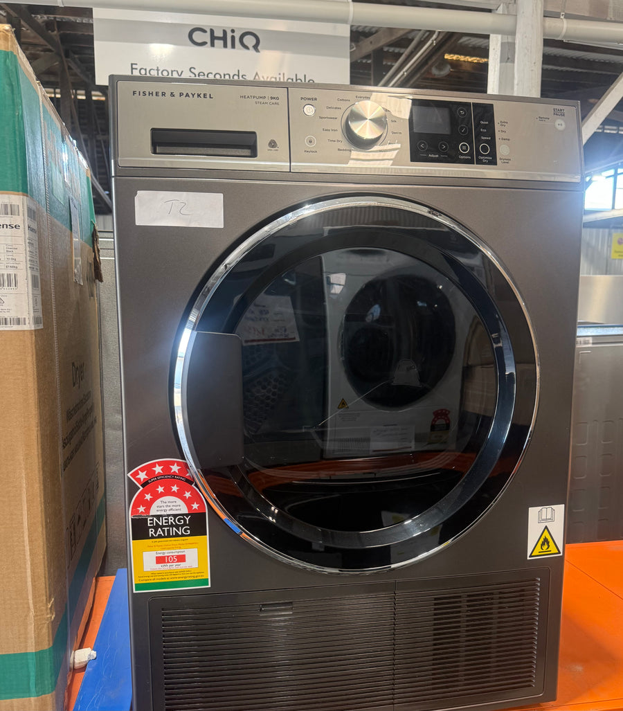 Factory second Fisher & Paykel 9kg Heat Pump Dryer – Graphite | DH9060FSG1
