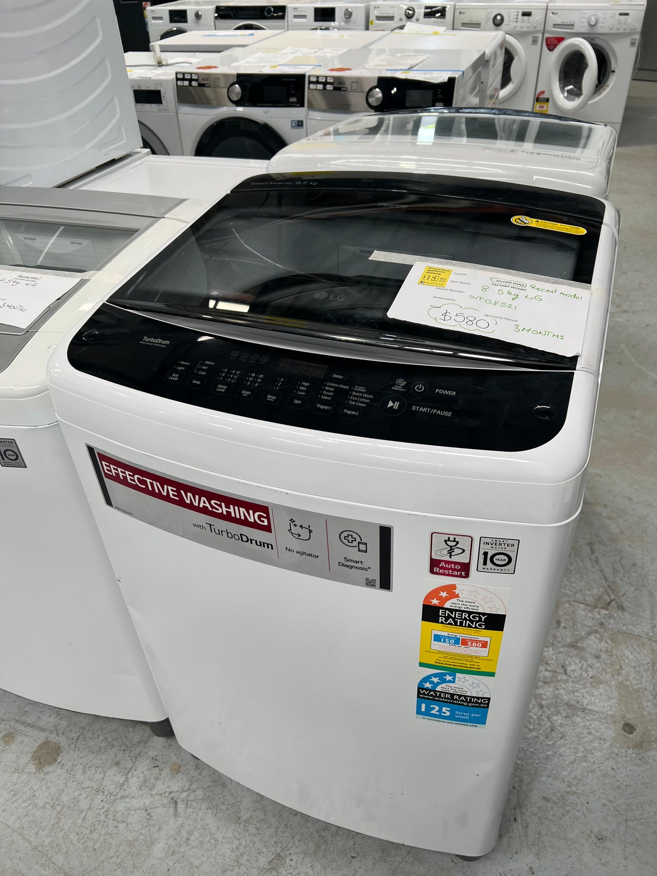 Second hand 8.5kg LG top load washing machine WTG8521 - Second Hand Appliances Geebung