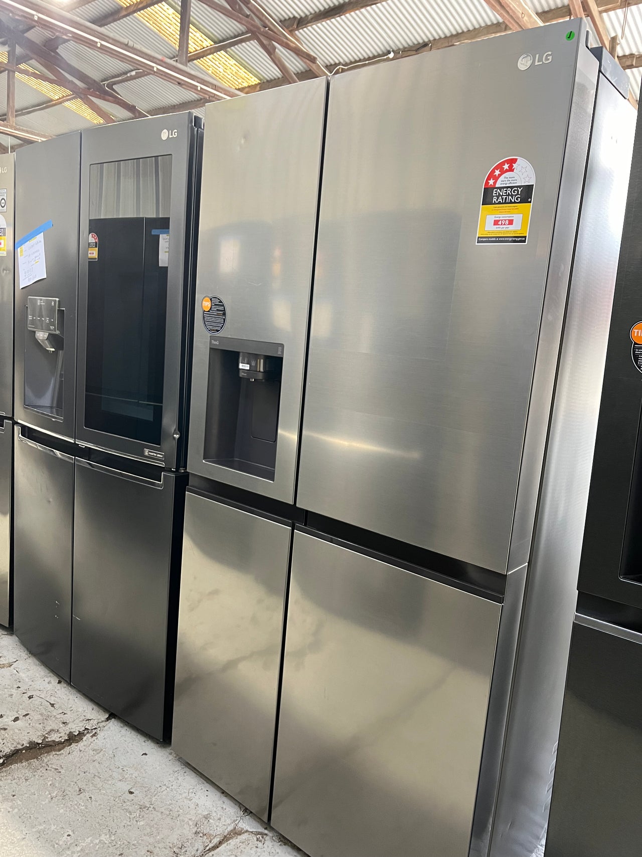 Factory second LG 635L Side by Side Fridge with Ice & Water Dispenser Stainless Steel GS-L600PL - Second Hand Appliances Geebung