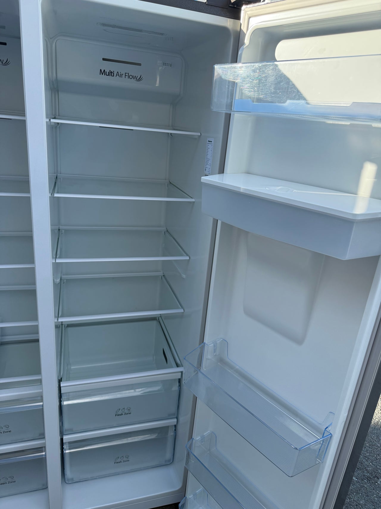 Factory second Hisense HRSBS578SW 578L Side by Side Fridge (Stainless Steel)